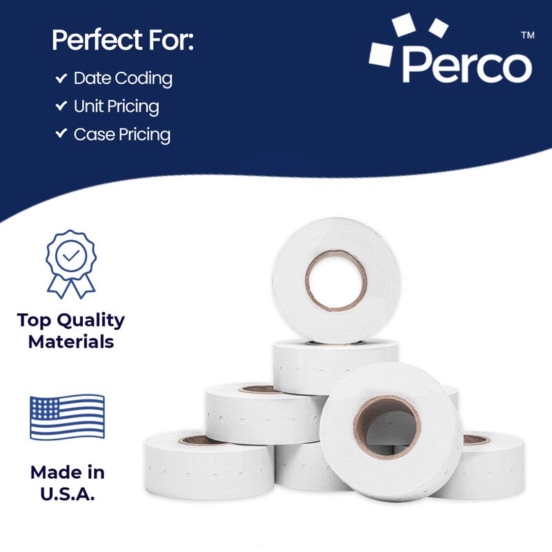 Perco 1 Line White Labels - 32 Rolls, 4 Sleeves, 32,000 Blank Price and Date Gun Labels for Perco 1 Line Price and Date Guns - Made in USA - Image 4